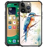 CARLOCA Compatible with iPhone 12 Pro Max Case,Watercolor Bird Dragonfly Pattern Design iPhone 12 Pro Max Cases for Girls Women Boys Shockproof Anti-Scratch Case for iPhone 12 Pro Max