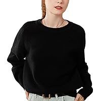 Winter Women's 100% Cashmere Sweater Round Neck Soft Loose Thick Knitted Pullover