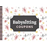 Babysitting Coupons: 50 Vouchers / Blank Templates / Ballerina Ballet Slipper - Music Note Pattern / Baby Girl - Pink Theme / Gift Book for ... - New Mom Baby Shower / Cute Card Alternative