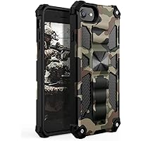 HvaMo Case for iPhone 8 Case iPhone 7 Case iPhone SE 2020 Case Kickstand Military Shockproof Protective Cover Man Boys Camo Camouflage