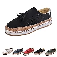 2024 Dotmalls Shoes, Dotmalls Women's Ultra-Comfy Breathable Sneakers, Slip-On Tassel Round-Toe Loafers