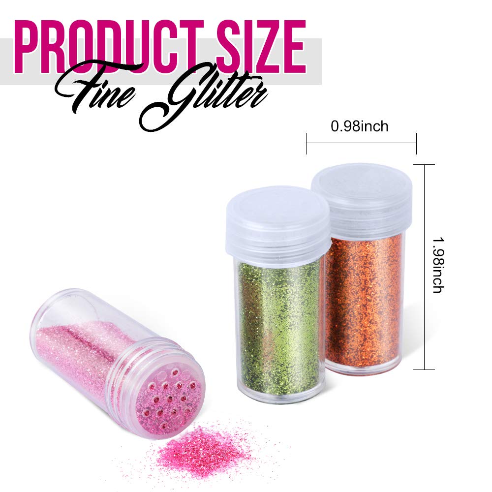 Teenitor 48 Colors Glitter Set, Fine Glitter for Resin, Arts and Craft Supplies Glitter, Festival Glitter Makeup Glitter, Cosmetic Glitter for Body Nail Face Hair Eyeshadow Lip Gloss Making
