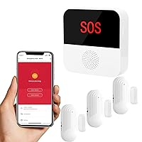 WiFi Smart Wireless Door Alarms for Dementia Patients/Elderly/Home Security/Kids Safety Caregiver Pager Door Chime with 3 Door Sensor 1 Receiver (only Supports 2.4GHz Wi-Fi)