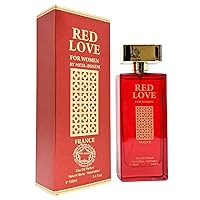 RED LOVE for Women, Eau de Parfum Natural Spray | Floral and Jasmine Notes Feminine Fresh Fragrance, all Skin Types Casual Formal Wear, 3.4 Fluid Ounce/100 Ml