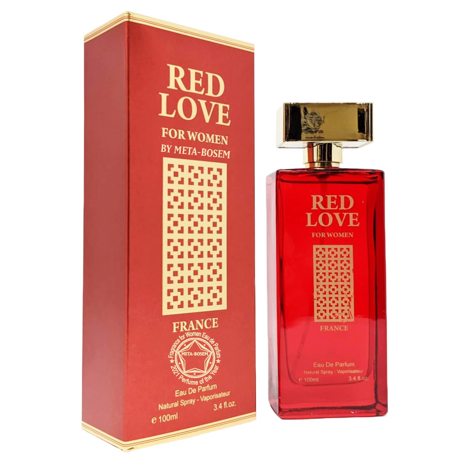J & H VARIETY PERFUME RED LOVE for Women, Eau de Parfum Natural Spray | Floral and Jasmine Notes Feminine Fresh Fragrance, all Skin Types Casual Formal Wear, 3.4 Fluid Ounce/100 Ml