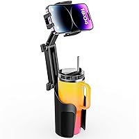 2-in-1 Cup Holder Phone Holder for Your Car Bottle Friendly Cup Cell Phone Holder Mount for Car High Adjustable Sturdy Fit 4-7 inches Phones