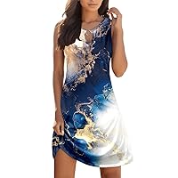 Summer Dresses for Women 2024 Sleeveless Beach Cover Up Dress Swing Loose Tank Dress Midi Dress for Sundress