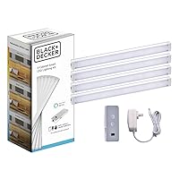 BLACK+DECKER Works with Alexa Smart LED Under Cabinet Lighting Kit, Motion Sensor, Dimmable, 3 Color Settings, for Kitchen, Cabinets and Closets, (4) 9