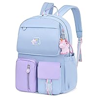 KEBEIXUAN Cute Backpacks for School Girls Aesthetic Bright Color Kids Backpack Bookbag for Girls 6-12 Years Old