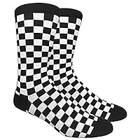 Men's Novelty Fun Socks (Checkered -Black)