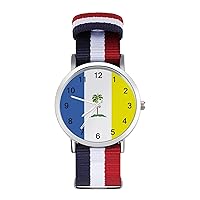 Flag of Penang State and Malaysia Casual Wrist Watches for Men Women Simple Large Face Watch Running Workout Work