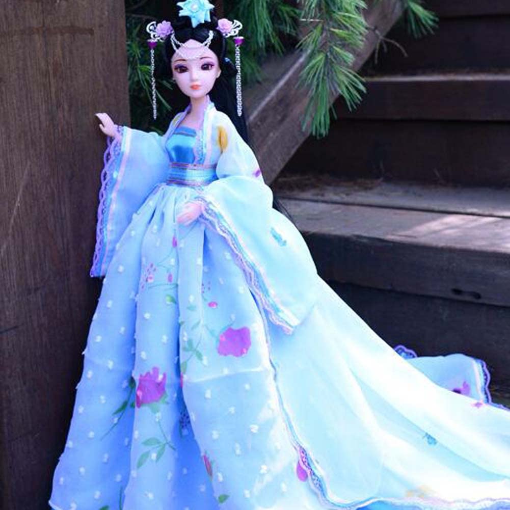 East Majik Chinese Costume 12 Ball Jointed Doll Ancient Fairy Princess Girl Dress Up Toys with Full Set Chinese Hanfu Clothes, 11.8 inches Xiao Qiao