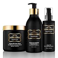Gorgeous Moroccan Argan Oil Shampoo 8.5 Oz .sls Free .Volumizing & Moisturizing, Gentle on Curly & Color Treated Hair, for Men & Women. Infused with Keratin