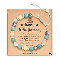 5-21 Year Old Birthday Gifts for Girls and Her, Meaningful Nature Stone Bracelet with Message Card for Daughter Granddaughter Niece Sister Friend