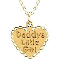 14k Yellow Gold Daddys Little Girl Pendant Necklace With Jumpring Size 6.5 Jewelry for Women