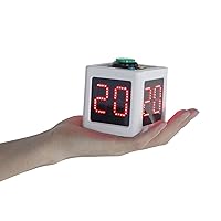 GANXIN Poker Shot Clock, Seconds Countdown Timer for Poker/Casino/Chess Tournament,20/30 Sec and Custom Time,4-Sides Cube Timer (Small,White)