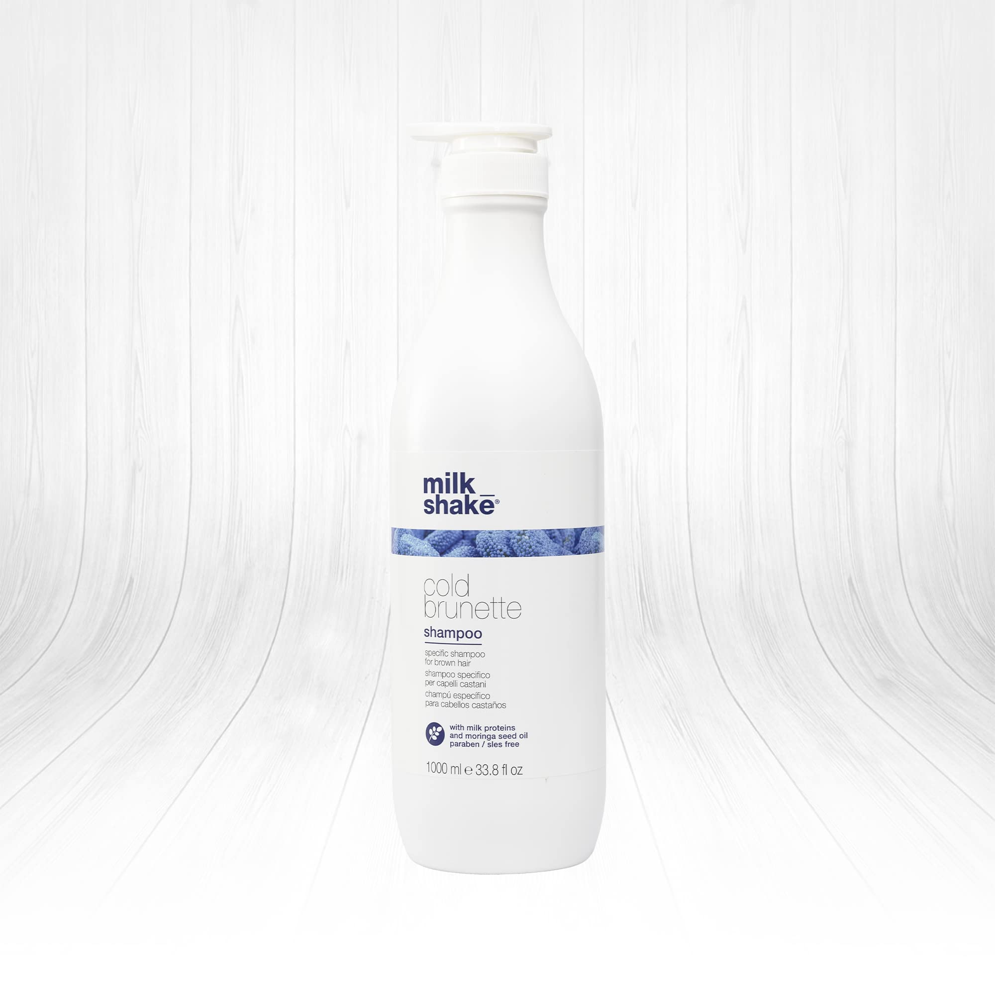 milk_shake Cold Brunette Blue Shampoo for Brunettes with Special Blue Pigments for Light Brown or Dark Blonde Hair SLES and Paraben Free - 33.8 Fl Oz (1000 ml)