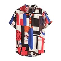 Men's Floral Button Down Hawaiian Shirt Short Sleeves Regular Fit Summer Beach Shirts Bowling Shirts Blouse