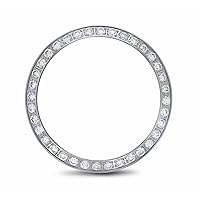 .60CT BEAD SET DIAMOND BEZEL STAINLESS STEEL COMPATIBLE WITH ROLEX 24MM NO DATE 67180, 67230