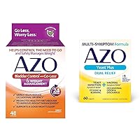 AZO Bladder Control with Go-Less® & Weight Management Dietary Supplement & Yeast Plus Dual Relief Tablets, Yeast Infection and Vaginal Symptom Relief
