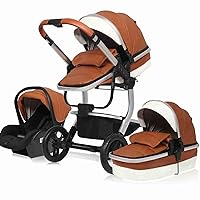 3 in 1 Full-Size Baby Strollers with Removable Bassinet Toddler Stroller with Reversible Stroller Seat Bassinet Stroller with Infant Car Seat (Color : Brown) 3 in 1 Full-Size Baby Strollers with Removable Bassinet Toddler Stroller with Reversible Stroller Seat Bassinet Stroller with Infant Car Seat (Color : Brown)