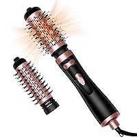 Hair Dryer Brush, 3-in-1 Rotating Round Hot Air Spin Brush Set with 2 Brushes (2
