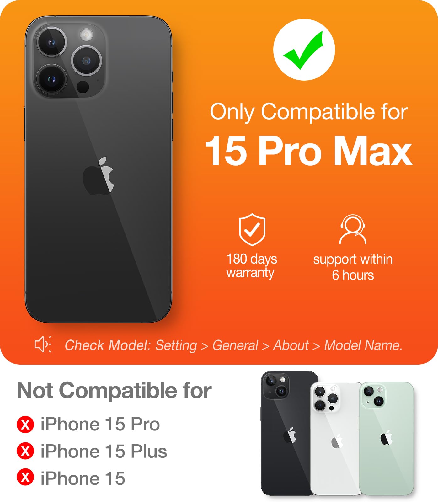 TORRAS Magnetic Clear for iPhone 15 Pro Max Case, [Compatible with MagSafe] [Not Yellowing & Military Grade Drop Tested] Slim Protective Non-Slip Cover for iPhone 15 ProMax Phone Case, Crystal Clear