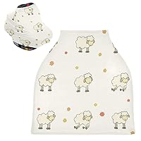 Sheep Baby Car Seat Covers - Stroller Canopy Stretchy Nursing Scarf, Multi-use Carseat Canopy, for Baby Boys and Baby Girls Shower Gift