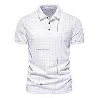 Short Sleeve Polo Shirts for Men Vintage Graphic Print Button Up Pullover Tops Hippie Classic