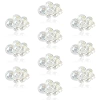 LiQunSweet 10 Pcs UV Plating Transparent Acrylic Plastic Beads AB Color Plated Clear Celestial Weather Cloud Loose Spacer Beads for DIY Jewelry Making