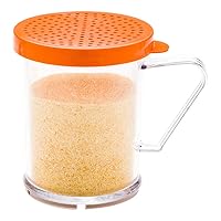 RW Base 10 Ounce Clear Plastic Dredge Spice Shaker 1 Reusable Dry Rub Shaker - Includes Rose Perforated Lid With Handle Clear Polycarbonate Spice Shaker For Any Seasoning