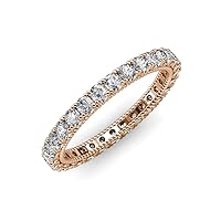 Round Lab Grown Diamond U Prong Milgrain Women Eternity Ring Stackable 1.30 ctw-1.50 ctw 14K Gold