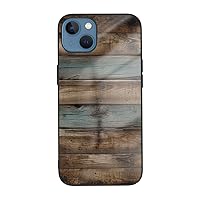Rustic Old Barn Wood Printed Case for iPhone 13 Mini Case, Tempered Glass Shockproof Phone Case Cover for iPhone 13 Mini 5.4 Inch, Not Yellowing