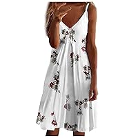 Off Shoulder Dresses for Women Elegant V Neck Casual Flowy Swing Smocked Plus Size Summer Dress Sexy Slip Midi Dress