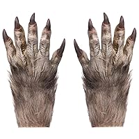 Halloween Werewolf Gloves Scary Wolf Claws Gloves Animal Furry Latex Gloves Horror Witch Gloves Costume for Adults