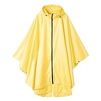 AONTUS Water-Resistant Women Rain Jacket Hooded Coat with Zipper Bike Hike Poncho (Full Yellow)