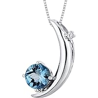 PEORA A Star is Born Birthstone and Lab Created Diamond Push Present for Expecting New Mom, 925 Sterling Silver Pendant Necklace