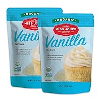 Miss Jones Baking Organic Yellow Cake and Cupcake Mix, Non-GMO, Vegan-Friendly, Moist and Fluffy: Vanilla (Pack of 2)