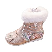 Girls Shoes Warm Cotton Boots Embroidered Boots National Boots Princess Cotton Boots Star Boots Girls