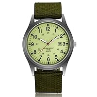Macabolo Fashion Men's Watches Luminous Glow in the Dark Military Watch Army Casual Dial Calendar Sport Quartz Watch