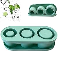 Silicone Ice Cube Tray with Lid for 20-40 oz Tumblers,3 in 1 Silicone Ice Cube Molds With Lid and Bin,Summer Ice Cube Trays for Chilling Cocktails, Whiskey (Size : Green)