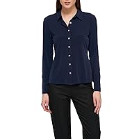 Tommy Hilfiger Women's Long Sleeve Collared Button Front Top
