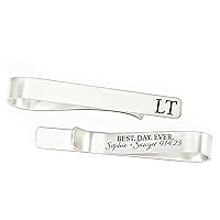 Personalized Initials Tie Clip Wedding Day Tie Clip Best Day Ever Tie Clip For Groom Gift From Bride Groom Tie Bar Personalized Men Tie Bar BEST-DAY-TIE