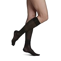 Women's Sheer Fashion Closed Toe Calf Height - 15-20mmHg Weight Compression Hose - Lightweight & Breathable in Soft Stretch Fabric for Comfortable Everyday Wear (Various Colors and Sizes)