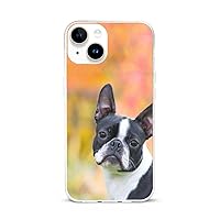 Boston Terrier Dog Female Outside Shockproof Slim Thin TPU Phone Case Compatible with iPhone 15 Plus/Pro/Pro Max iPhone 15