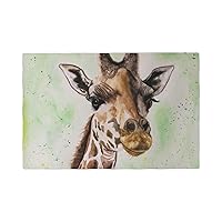 Watercolor Baby Giraffe (2) Placemats Set of One Size Imitation Linen Heat Resistant Table Mats Non-Slip Washable Place Mats 12