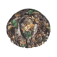 Cold Tree Camouflage Print Women'S Lightweight, Soft And Reusable Shower Cap For Women Long Hair Breathable