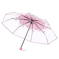 Cherry Blossom Transparent Folding Travel Umbrella