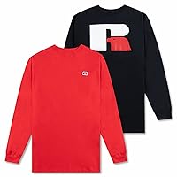 Russell Athletic Big and Tall Long Sleeve T Shirts – 2 Pack Mens Cotton Shirt