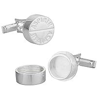 925 Sterling Silver Aspirin Cuff Links for Doctor with Presentation Box - Functional Pillbox Cufflinks for Men in Solid Sterling Silver